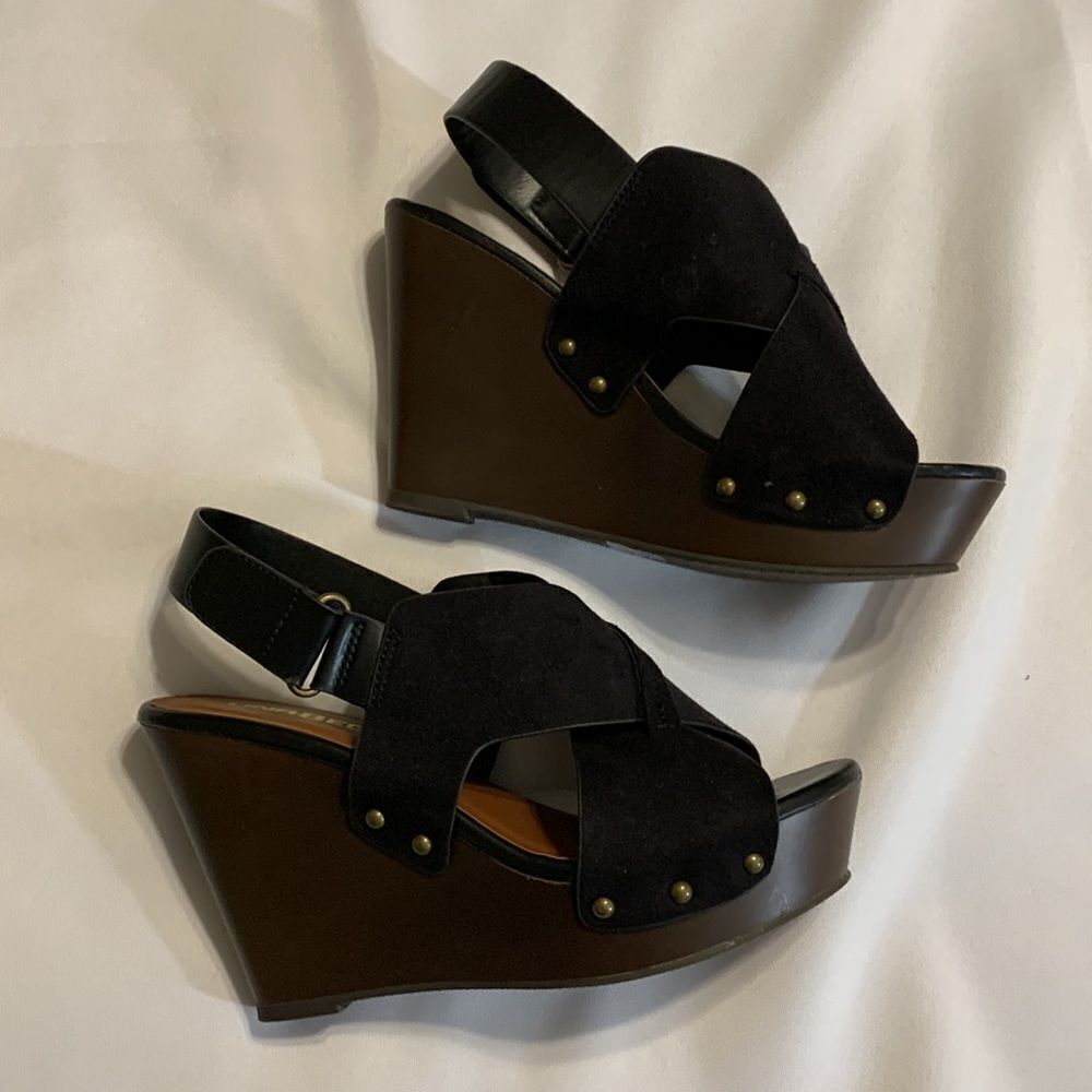 UNR8ED Size 10 black platform wedge shoes.  NEW never worn - Picture 8 of 9